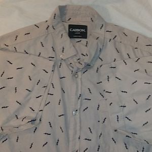 Carbon button up short sleeve t-shirt